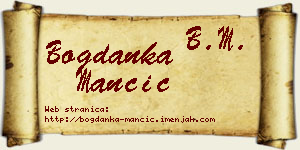 Bogdanka Mančić vizit kartica